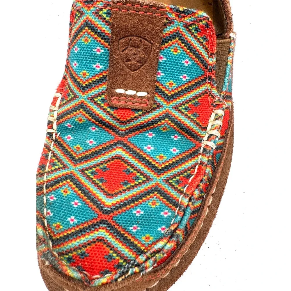 Ariat Cruiser Womens Serape Print Brown Suede Slip On Loafers 10019890 Size‎ 7B